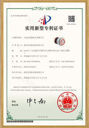 PAM high current double waterproof metal switch patent